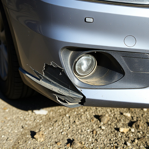 damaged car bumper