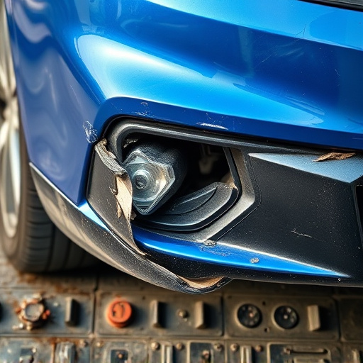 damaged car bumper