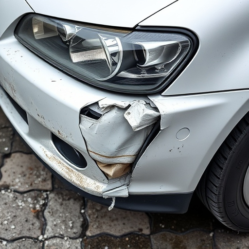 damaged car bumper