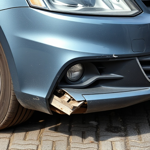 damaged car bumper