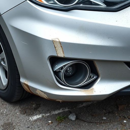 damaged car bumper