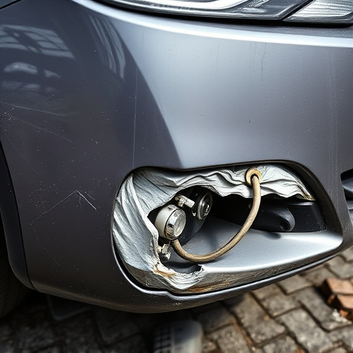 damaged car bumper