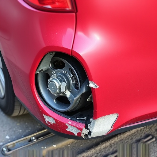 damaged car bumper