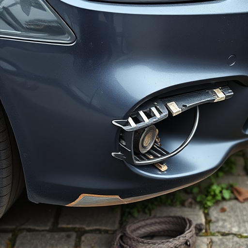 damaged car bumper