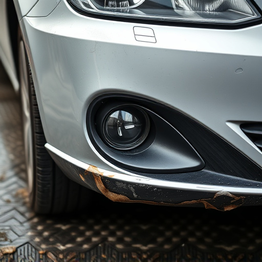 damaged car bumper