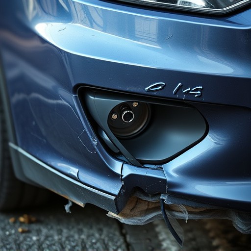 damaged car bumper