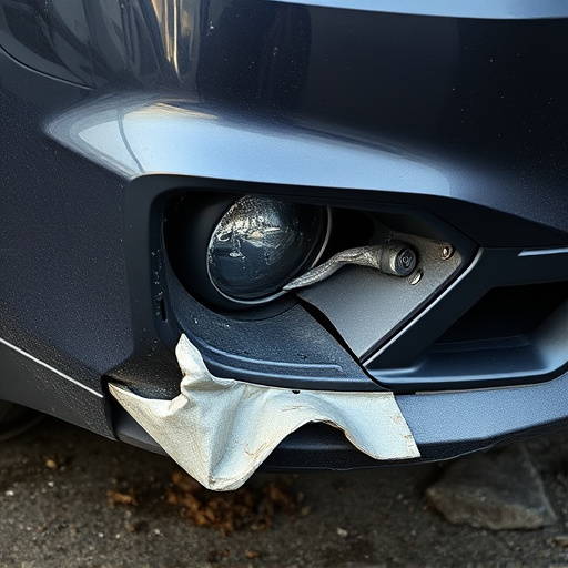 damaged car bumper