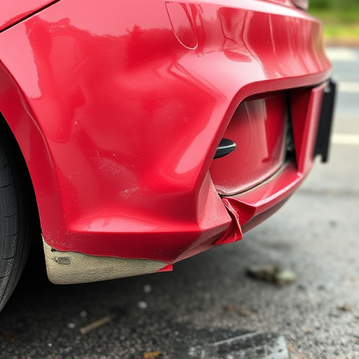 damaged car bumper