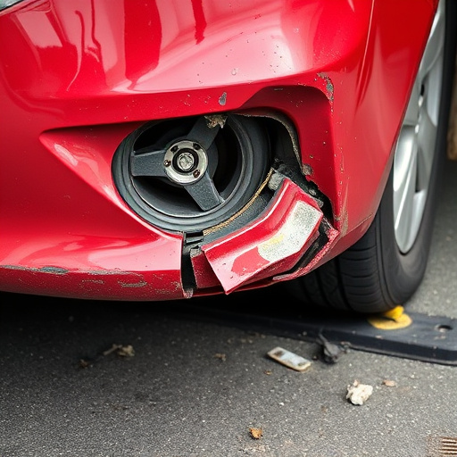 damaged car bumper