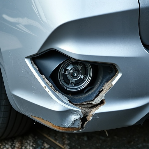 damaged car bumper