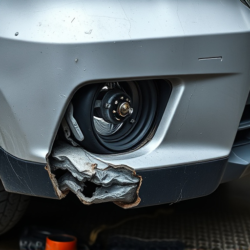damaged car bumper