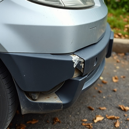 damaged car bumper