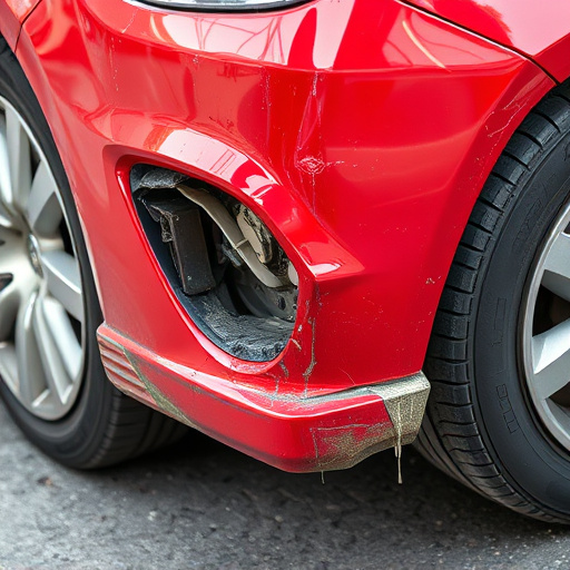 damaged car bumper