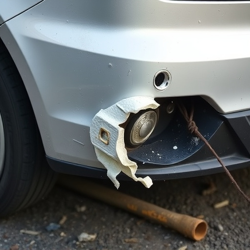 damaged car bumper