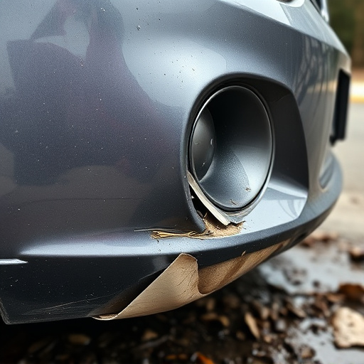 damaged car bumper