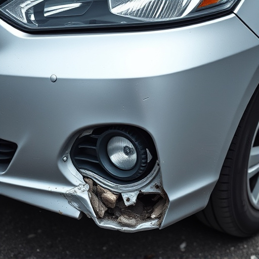 damaged car bumper