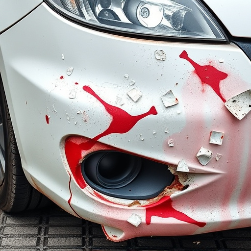 damaged car bumper