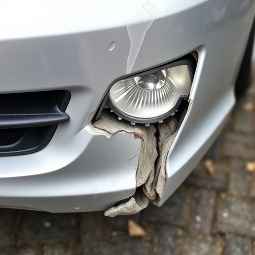 damaged car bumper