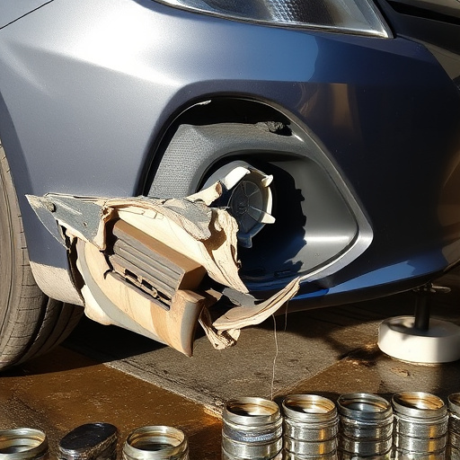 damaged car bumper