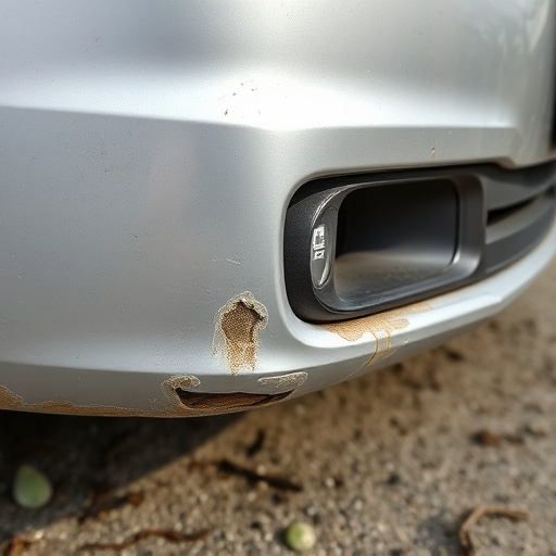 damaged car bumper