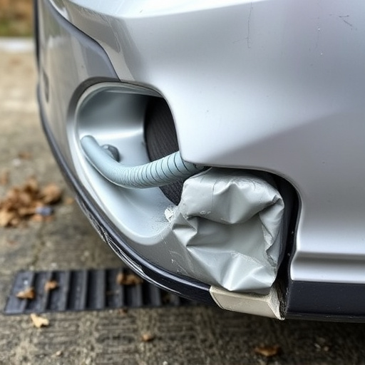 damaged car bumper