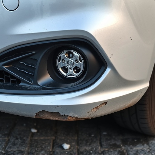 damaged car bumper