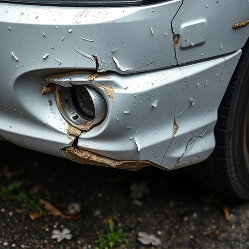 damaged car bumper