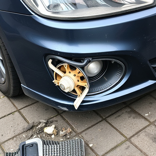 damaged car bumper