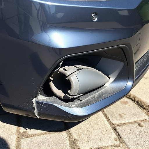 damaged car bumper