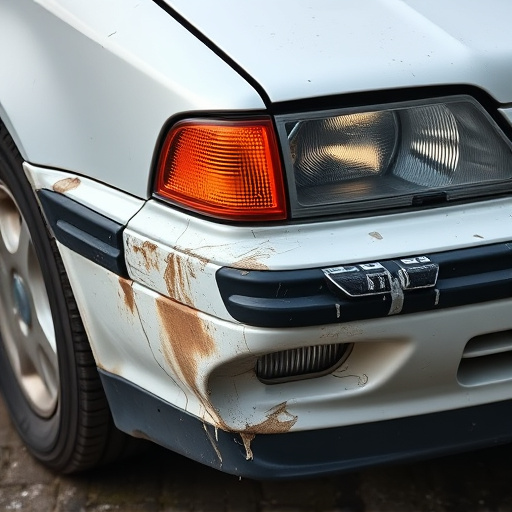 damaged car bumper