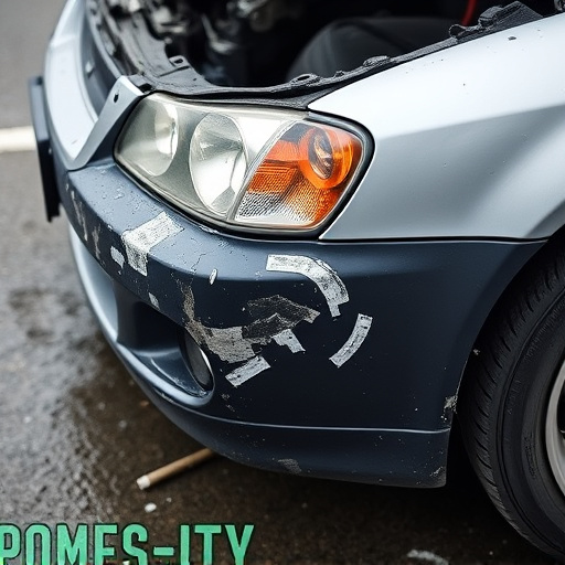 damaged car bumper