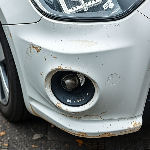 damaged car bumper