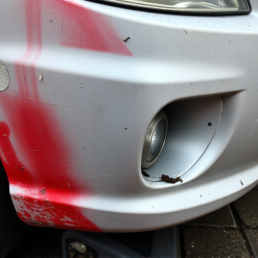damaged car bumper