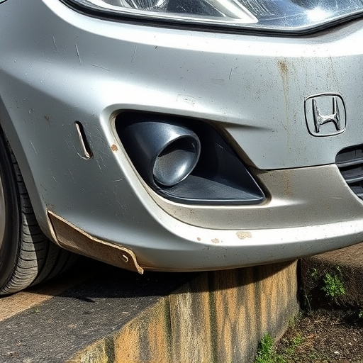 damaged car bumper