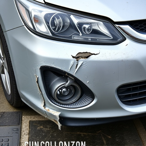 damaged car bumper