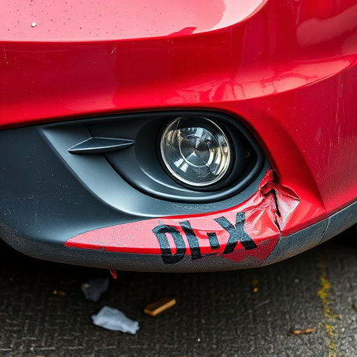 damaged car bumper