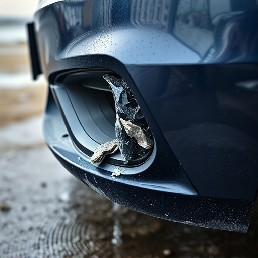 damaged car bumper