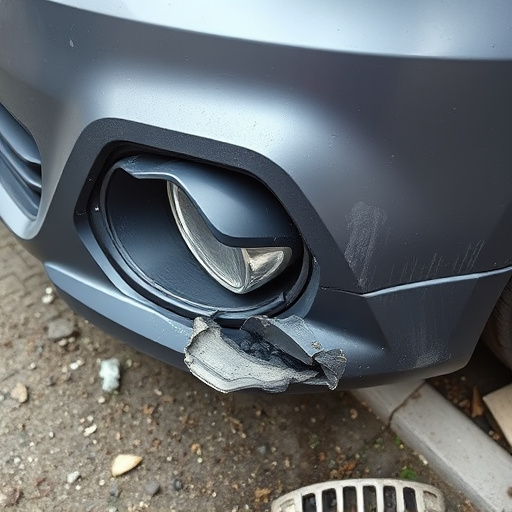 damaged car bumper