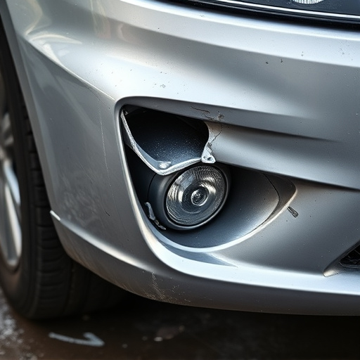 damaged car bumper