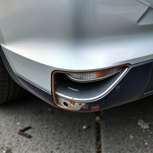 damaged car bumper