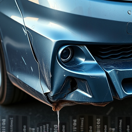 damaged car bumper