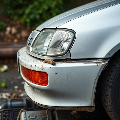 damaged car bumper
