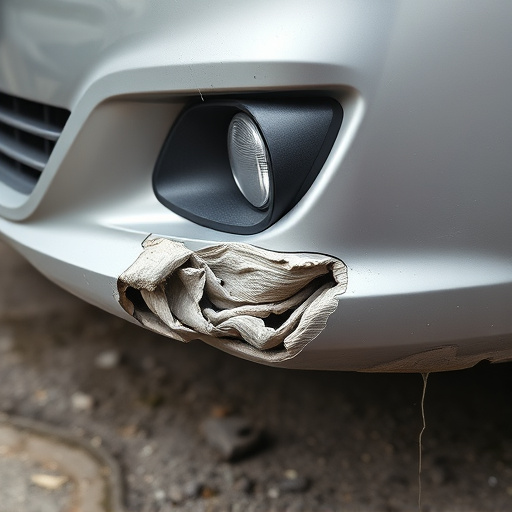 damaged car bumper