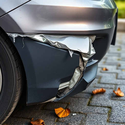 damaged car bumper