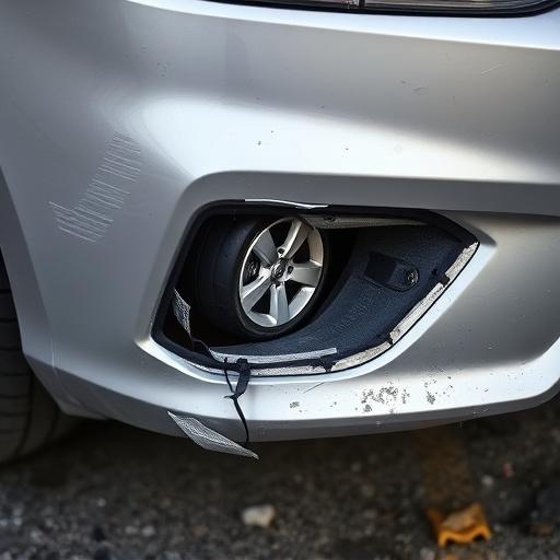 damaged car bumper