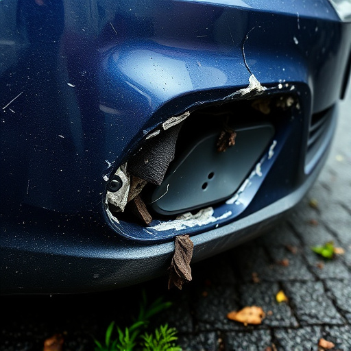 damaged car bumper