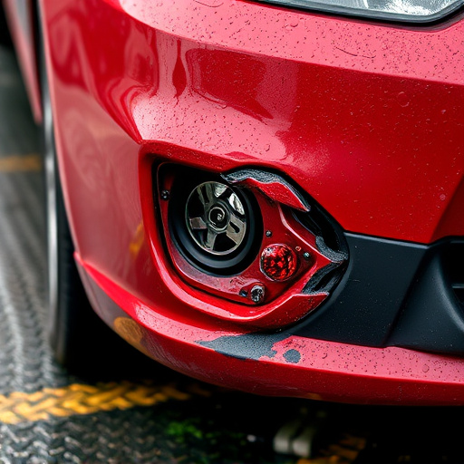 damaged car bumper