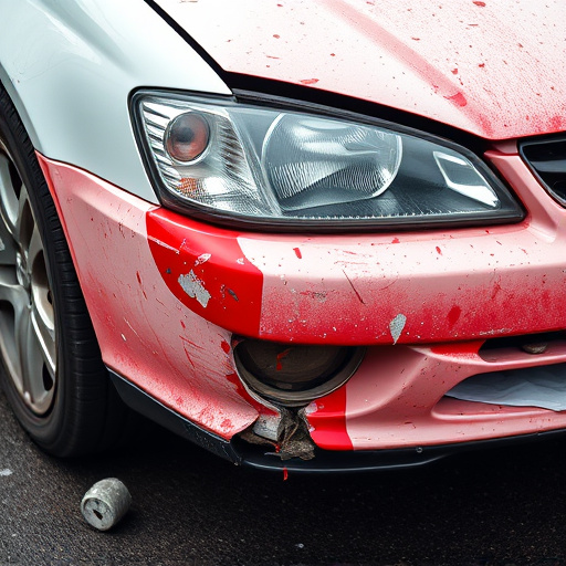 damaged car bumper
