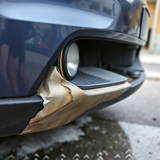 damaged car bumper
