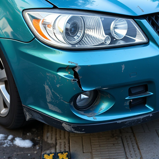 damaged car bumper